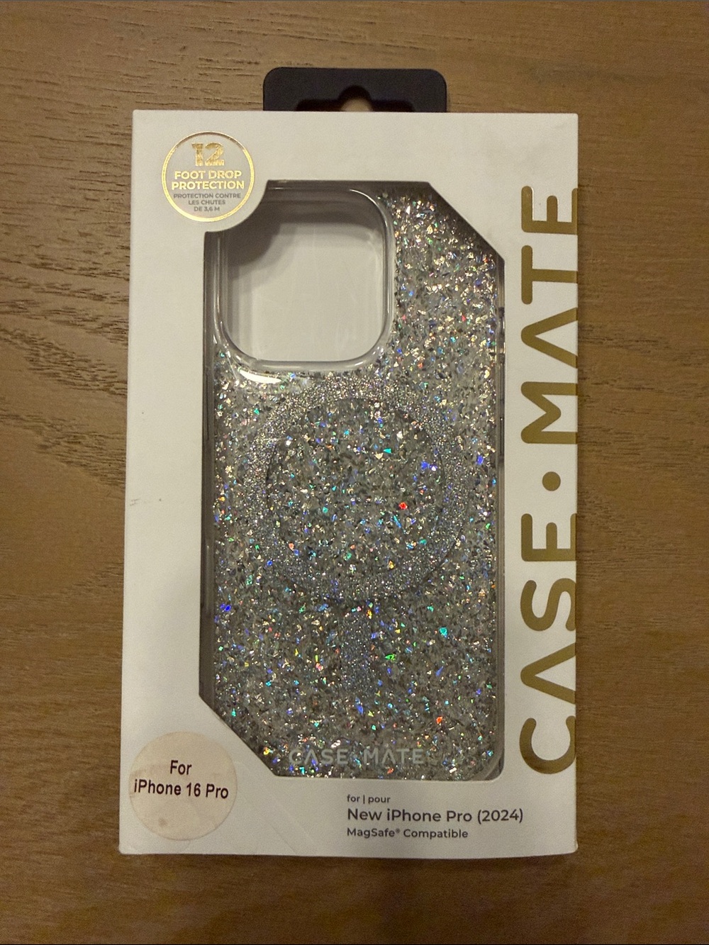 Case-Mate Silver Glitter MagSafe-Compatible iPhone 16 Pro Case